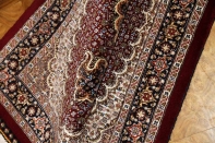 ペルシャ絨毯玄関マット赤い色、タブリーズのマヒデザイン44313