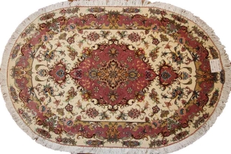 高級手織りペルシャ絨毯タブリーズ楕円形2437591