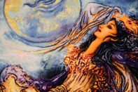 ペルシャ絨毯タブリーズタペストリー55351