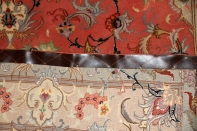 手織りペルシャ絨毯タブリーズラグピンク色55479