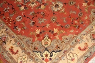 手織りペルシャ絨毯タブリーズラグピンク色55479