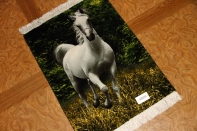 ペルシャ絨毯タブリーズピクチャー白い馬55352