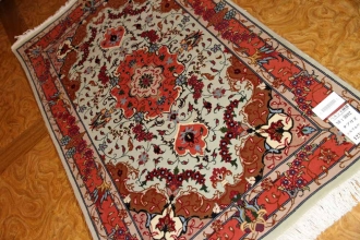 玄関マットタブリーズ産地のペルシャ絨毯イラン輸入3082