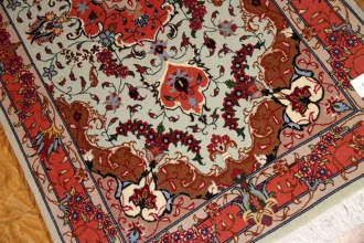 玄関マットタブリーズ産地のペルシャ絨毯イラン輸入3082