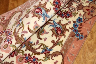 手織り玄関マットペルシャ絨毯タブリーズ34082