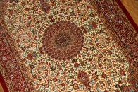 ハイクオリティーシルクの手織り玄関マットクム産地ペルシャ絨毯59095