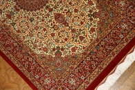 ハイクオリティーシルクの手織り玄関マットクム産地ペルシャ絨毯59095