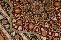 赤い色の玄関マットシルク手織りペルシャ絨毯クム56057