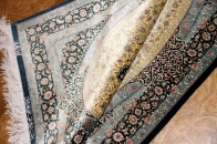 最高級手織りシルクのペルシャ絨毯48044