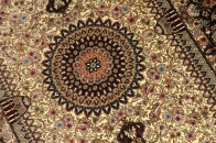 渋い色合いのシルク玄関マット手織りペルシャ絨毯56056