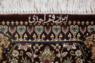 渋い色合いのシルク玄関マット手織りペルシャ絨毯56056