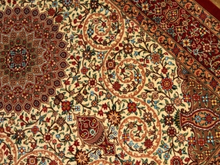 ハイクオリティーシルクの手織り玄関マットクム産地ペルシャ絨毯59095