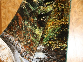 川の風景のピクチャー模様手織りペルシャ絨毯50105