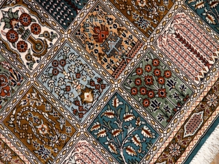 シルクペルシャ玄関マット和風な色彩50028