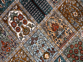 シルクペルシャ玄関マット和風な色彩50028