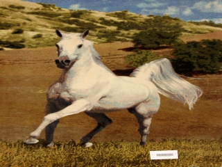 白馬絨毯、ペルシャ絨毯タブリーズピクチャー模様55357